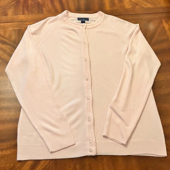 Karen Scott Pink Cardigan Size Large (New) - Picture 1 of 5